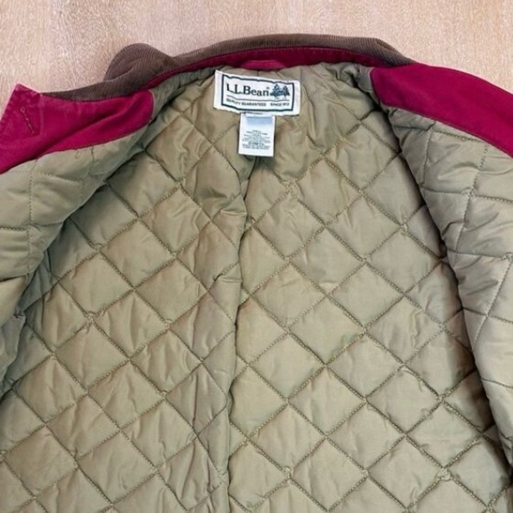 L.L. Bean Women's Raspberry Canvas Jacket with Corduroy Collar - Picture 6 of 15